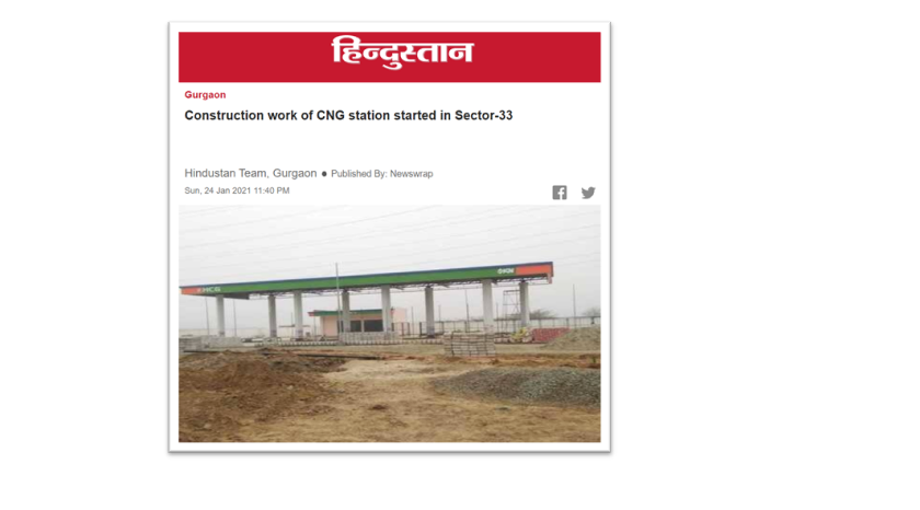 Construction Work of CNG Station started in Sector-33 