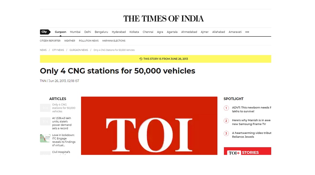 Only 4 CNG stations for 50,000 vehicles