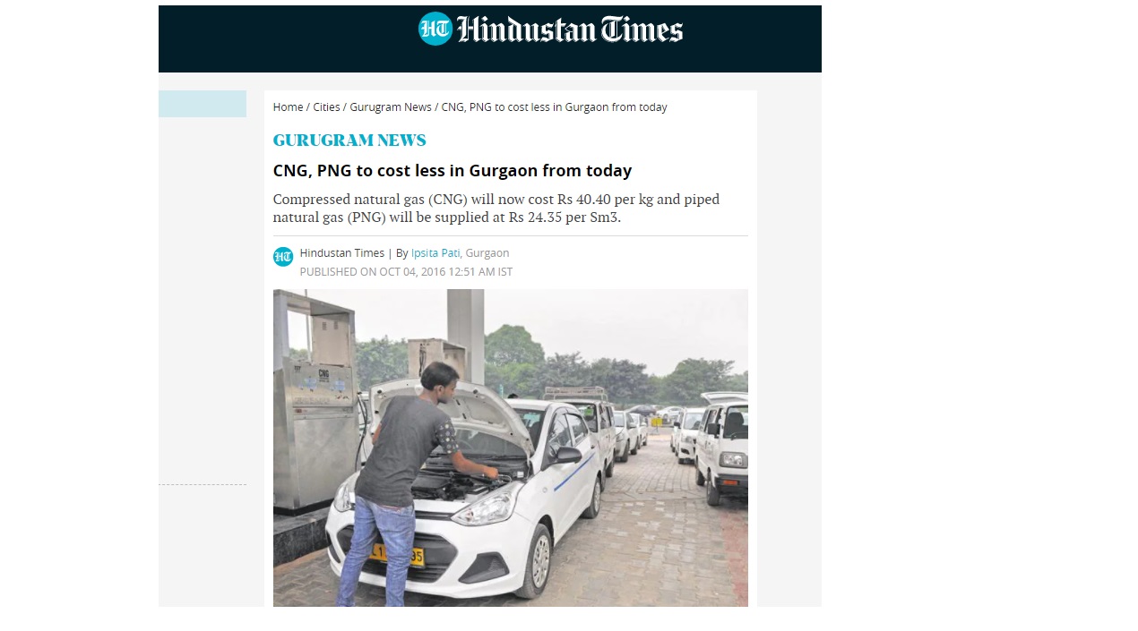 CNG, PNG to cost less in Gurgaon from today