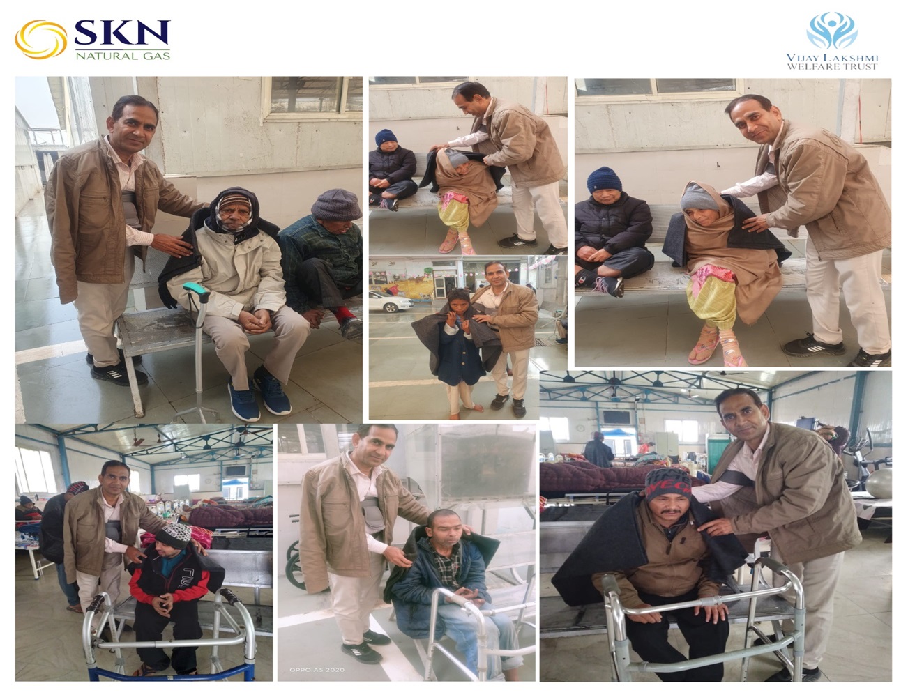 Vijay Lakshmi Welfare Trust — Blanket distribution at the Earth Survivor Foundation