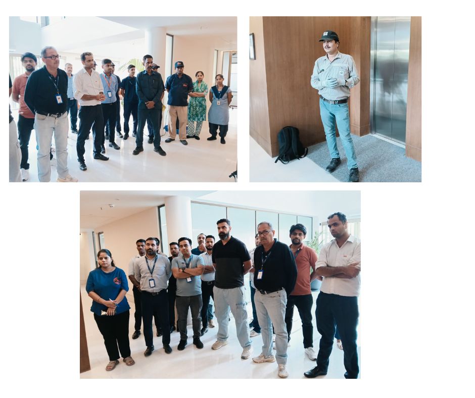 Workshop & training session on a lift rescue system teaching emergency procedures, organised at our SKN H.Q.