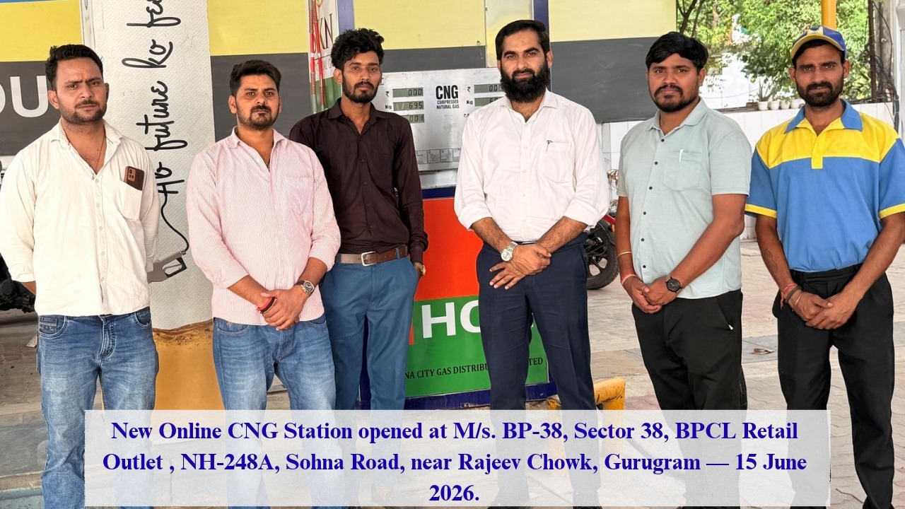 New Online CNG Station opened at M/s. BP-38, Sector 38, BPCL Retail Outline